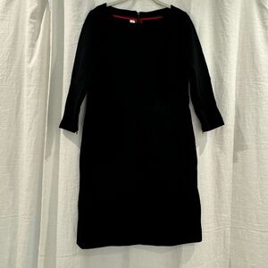 SPANX Black Midi Dress with Red Neckline Detail